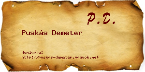 Puskás Demeter névjegykártya